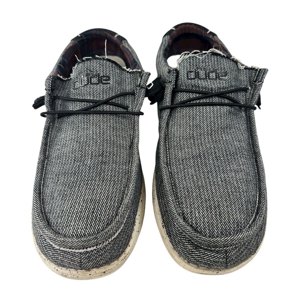 HEY DUDE Wally Panda Shoes Mens Size 12 Black Gray Lightweight Comfort Slip On